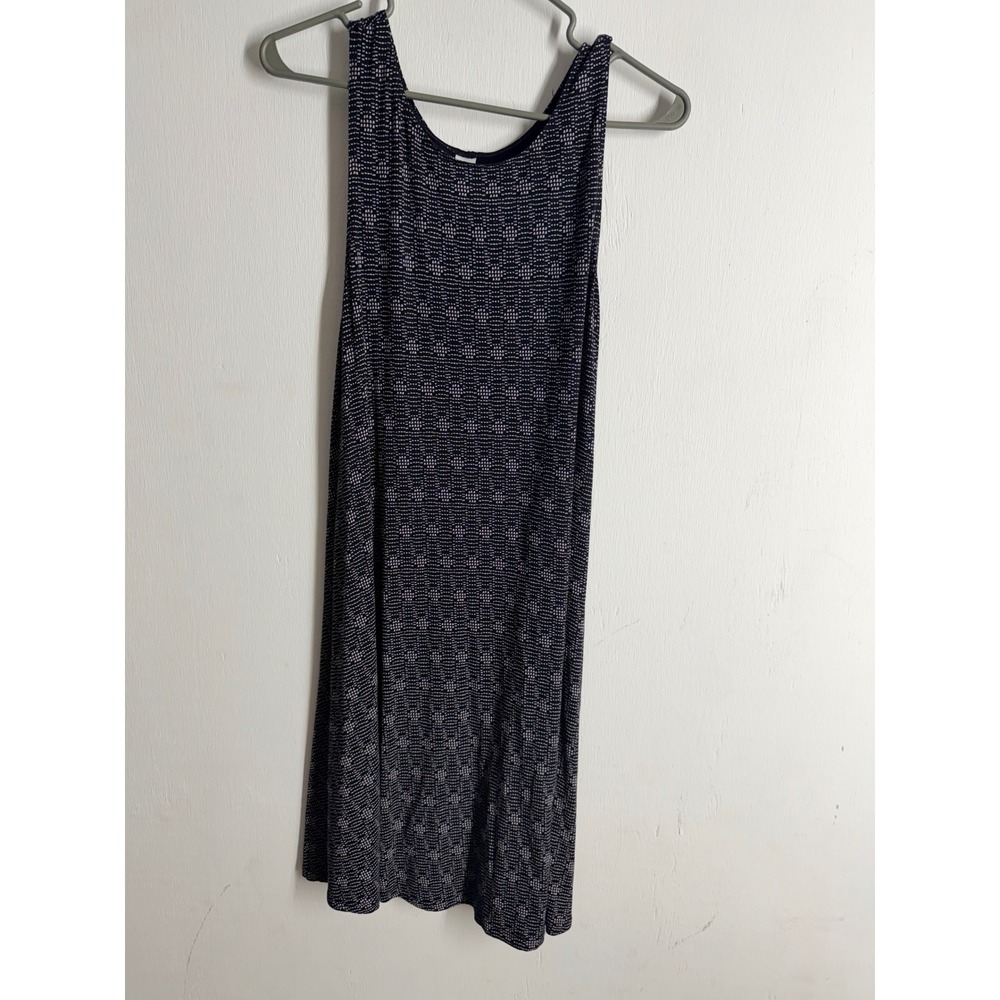 Old Navy Womens Large Black White Geometric Dash Sleeveless Swing Mini Dress